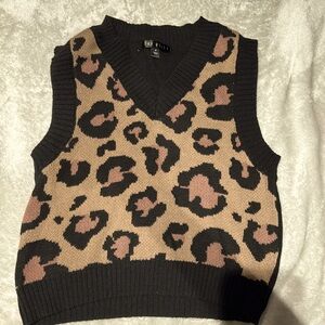 Cheetah sweater vest
